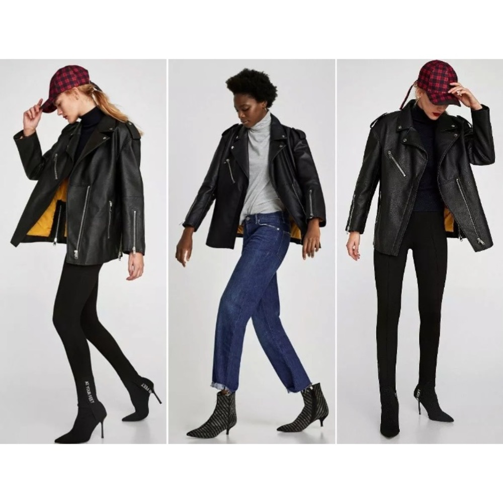 ZARA RARE OVERSIZED TEXTURED FAUX #Cybermondaysale